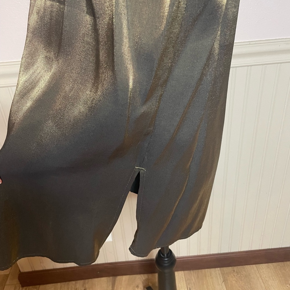 Vintage Jaclyn Smith Green Metallic Button-Up Blouse size 14 - Picture 5 of 9